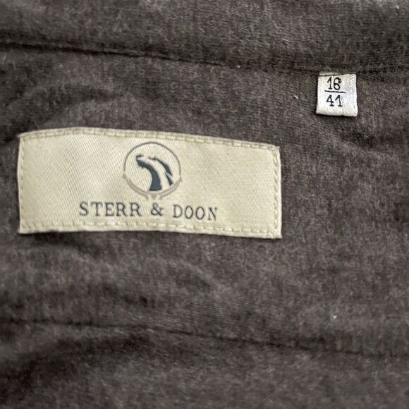 Sterr & Doon Cotton Cashmere Blend Brown Long Sleeve Button Down Men's X-Lrg - Picture 10 of 12